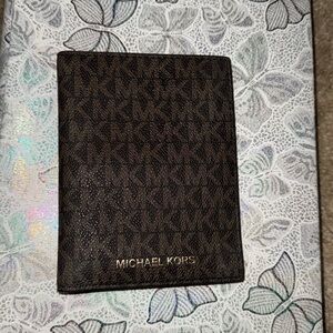 Brown MK logo Passport Holder